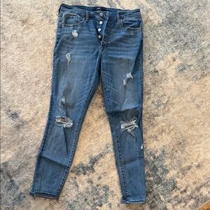 Aeropostale Dark Blue Distressed Skinny Jeans
